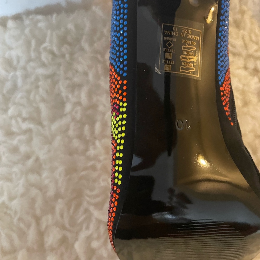 Multicolor Crystal Embellished Pointed Stiletto Boot - Picture 5 of 8